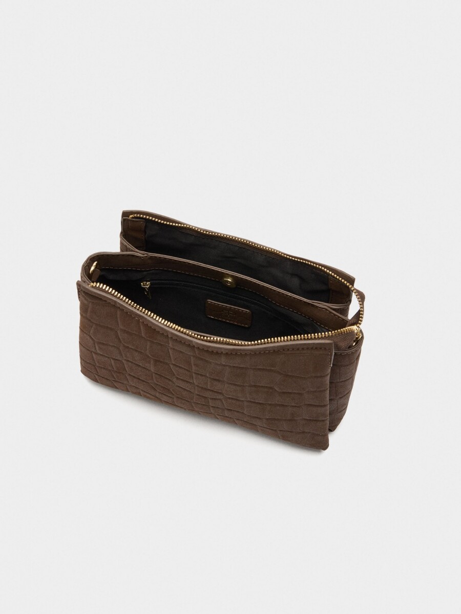 Bolso Bandolera Grabado Animal marron