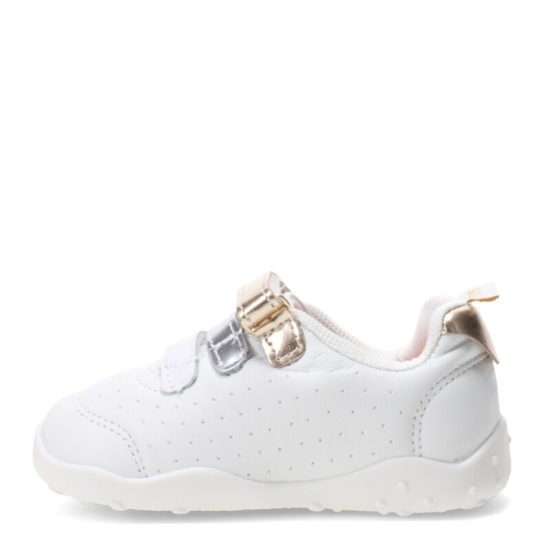 Championes de Niños Bibi Fisioflex c/Velcros Blanco - Dorado - Plateado