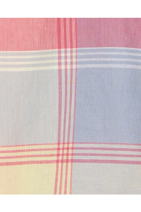Camisa de algodón manga corta diseño escocés. Talles 2-5T Sin color