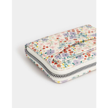 Billetera Con Bolsillo Estampado Flores
