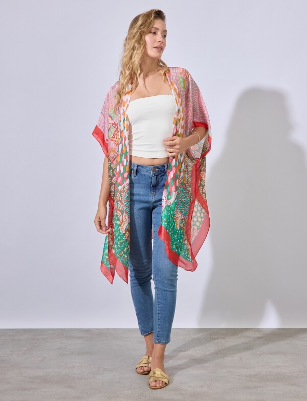 Kimono Printed MULTI/VERDE