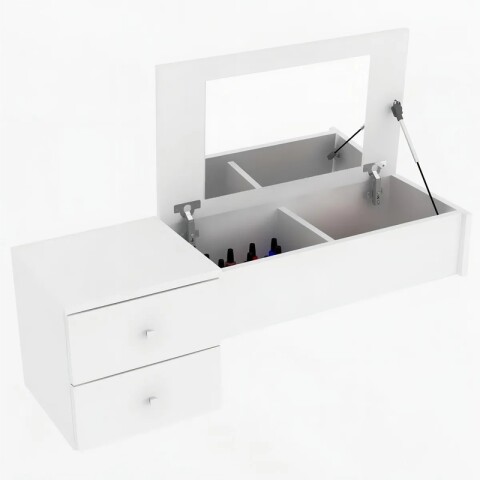 Mueble Tocador Zoe Colgante De Pared con Espejo - Escritorio y Cajones Mueble Tocador Zoe Colgante De Pared con Espejo - Escritorio y Cajones