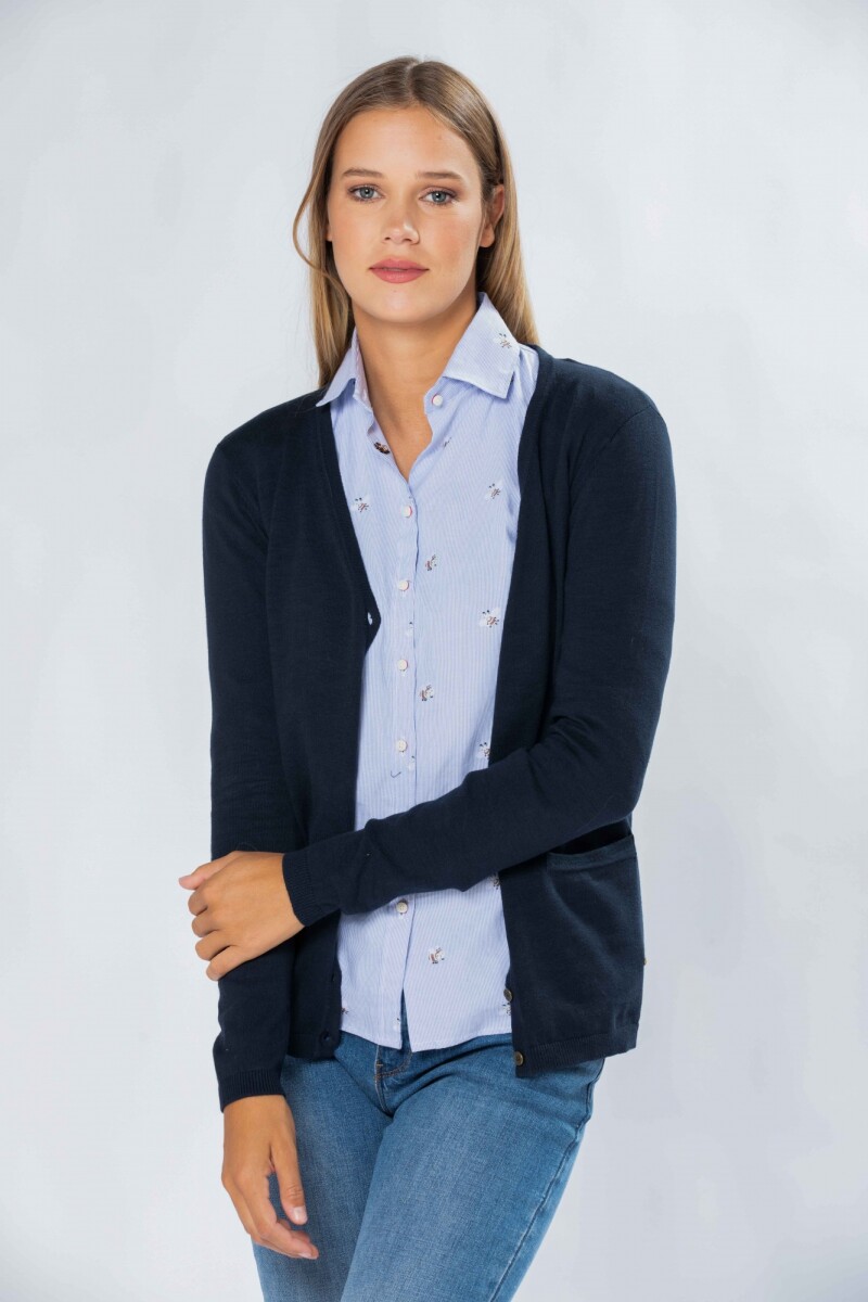 CARDIGAN CLÁSICO - Azul 