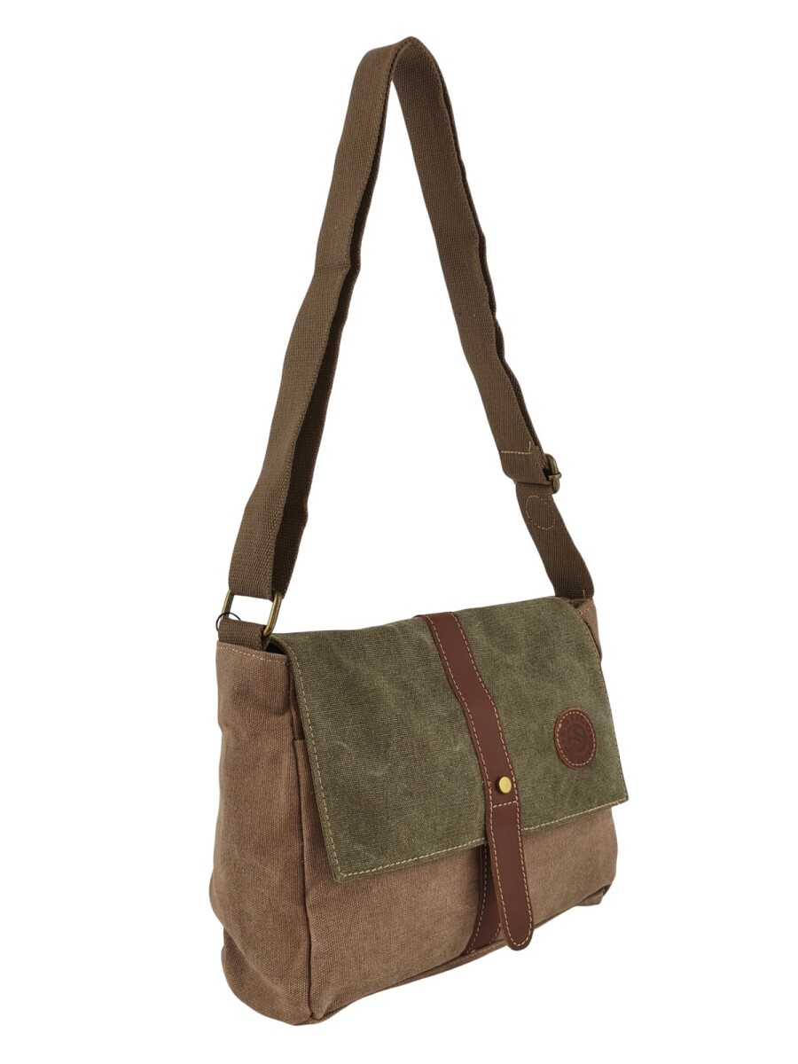 Morral de lona - Marrón con Verde 