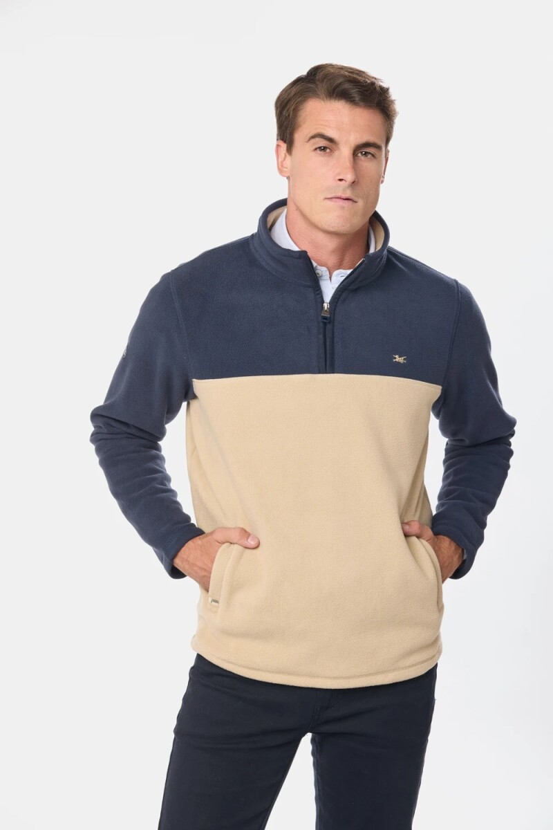 BUZO LEGACY 5537 1/2 CIERRE BICOLOR - BEIGE 