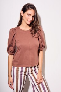 Remera Algodón Manga Globo Mocha