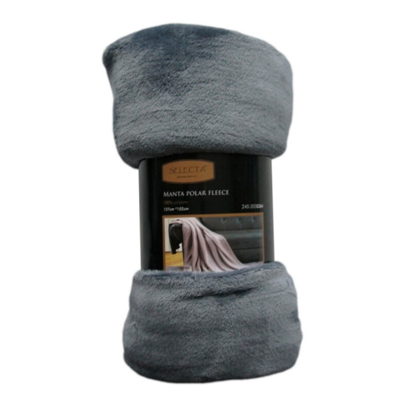 Manta polar Fleece 1 plaza 127x152 cm GRIS OSCURO