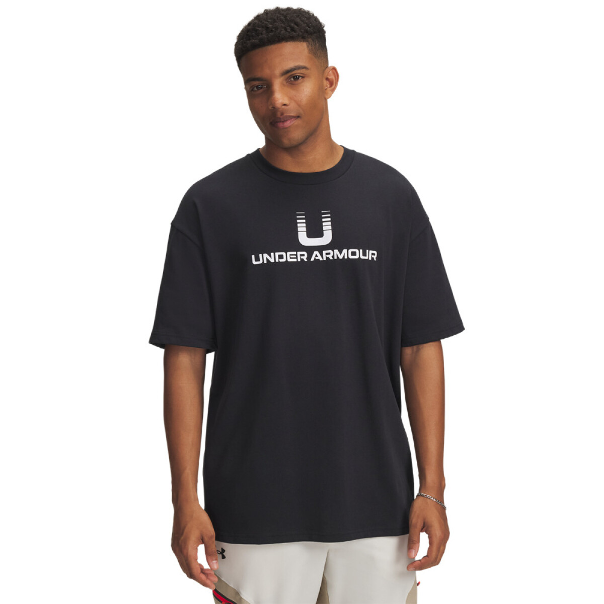 UA HWT U LOGO SS-GRY - BLK-001 