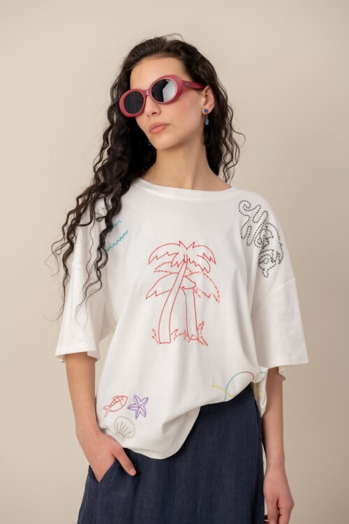 Remera Palma Blanco