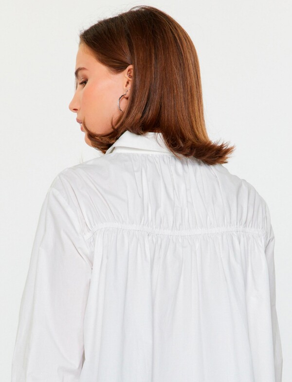 Camisa Bordada & Frunces BLANCO