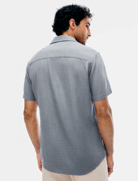 CAMISA MANGA CORTA CON ESTAMPADO CELESTE