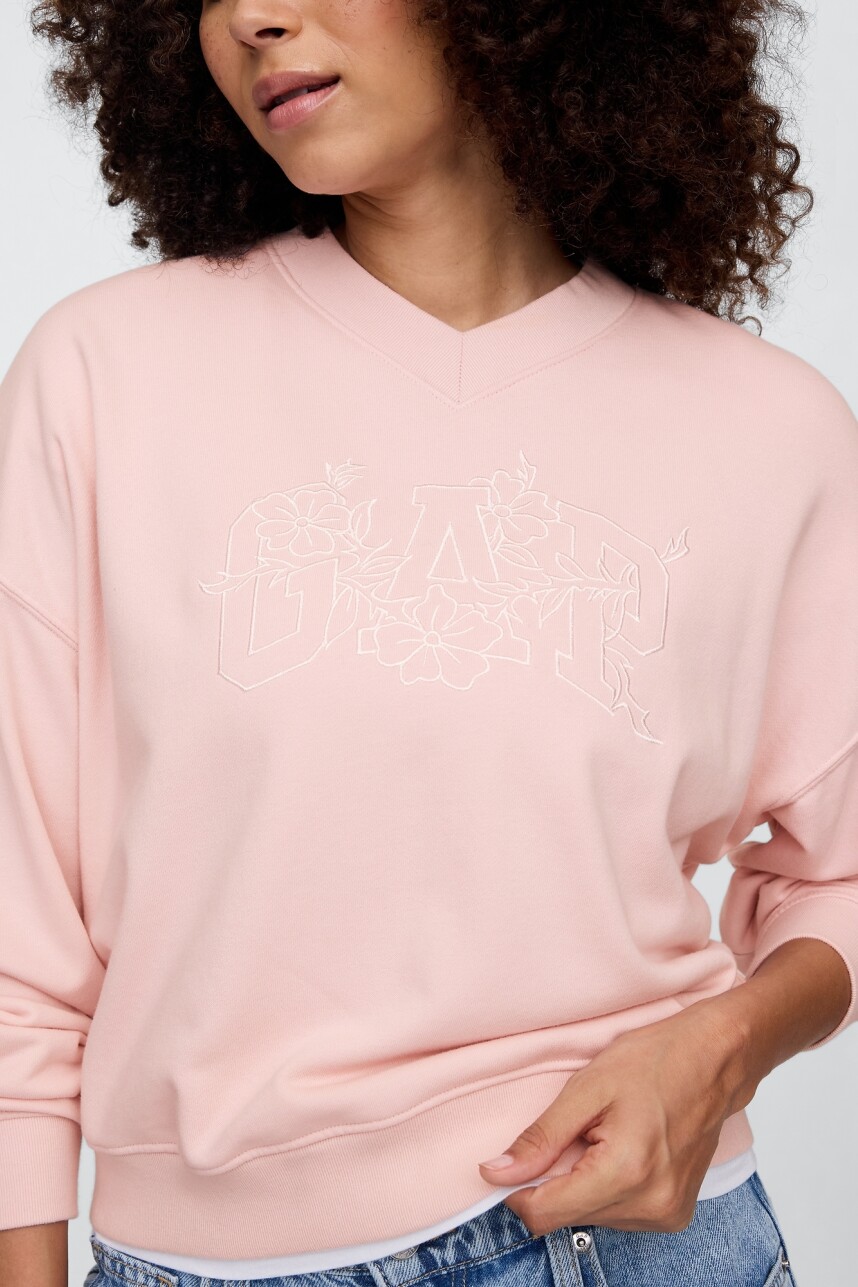 Buzo Deportivo Logo Gap Mujer Misty Rose