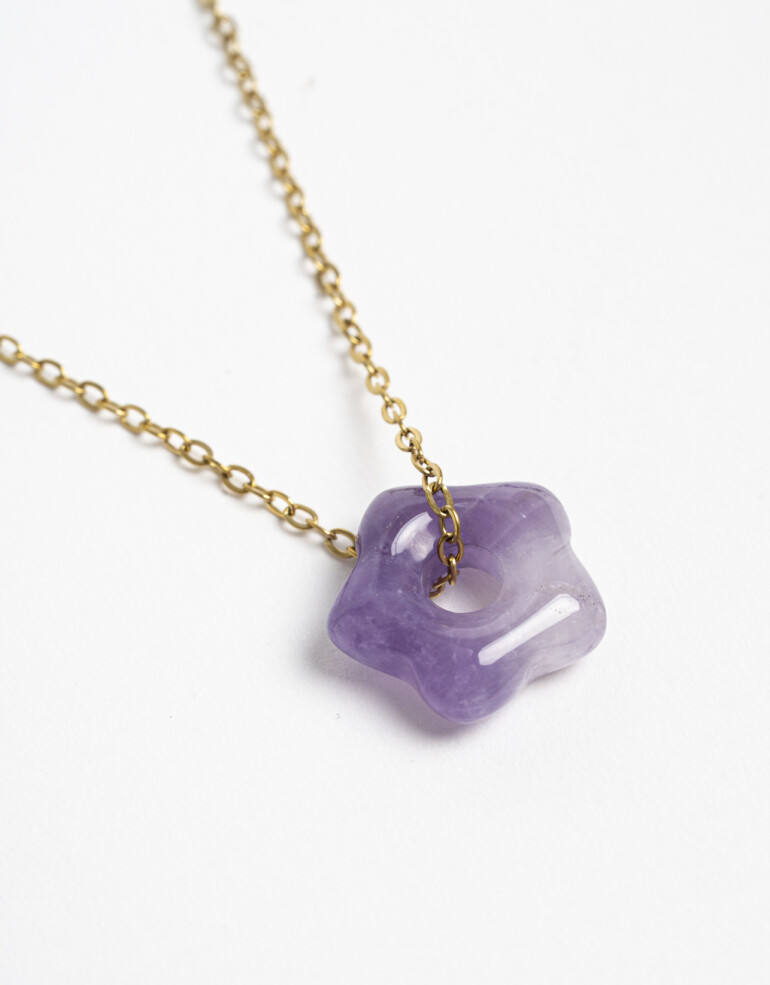 Cadena Corta con Dije Piedra Cadena Corta Con Dije, Acero - Dorado