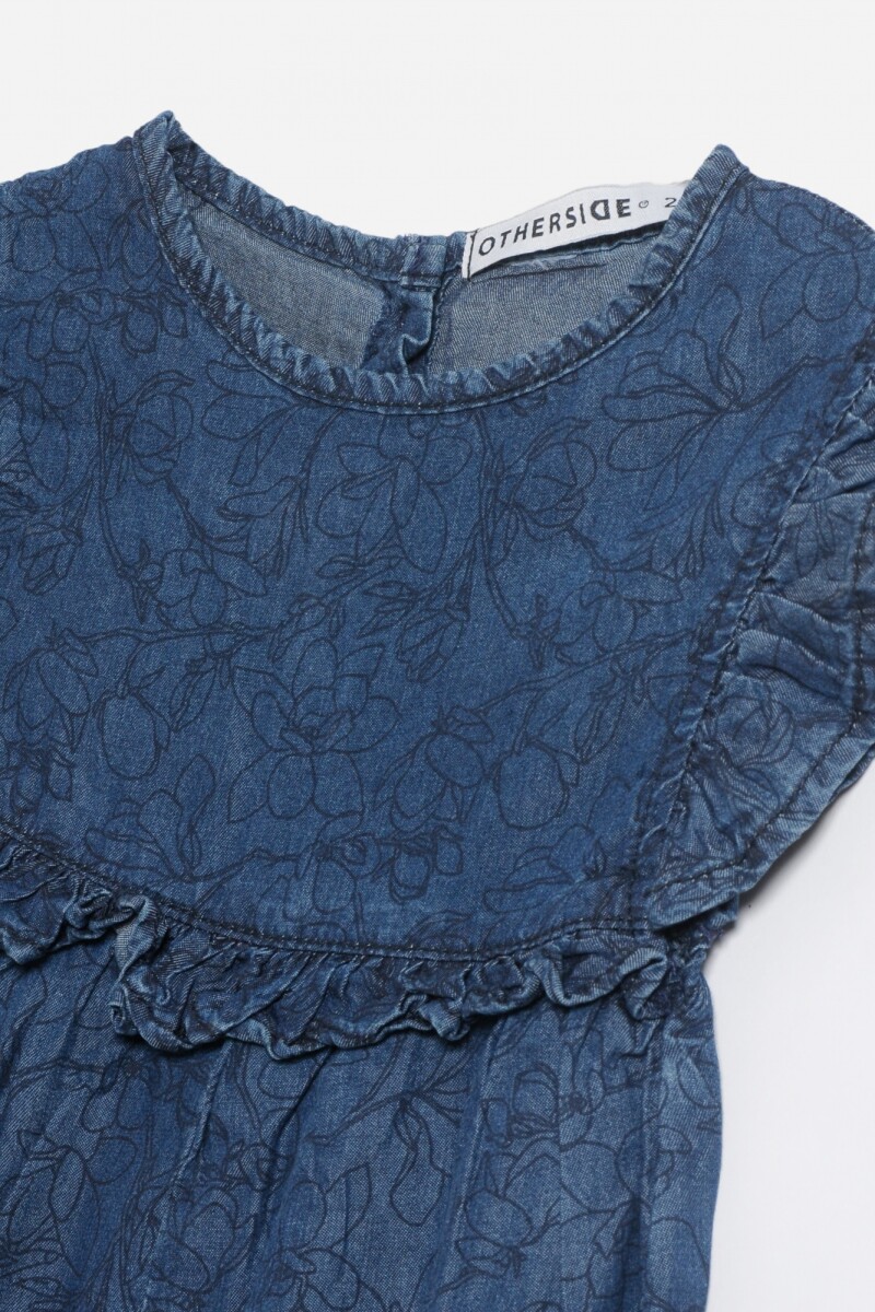 Enterito largo con volado en hombros JEAN OSCURO