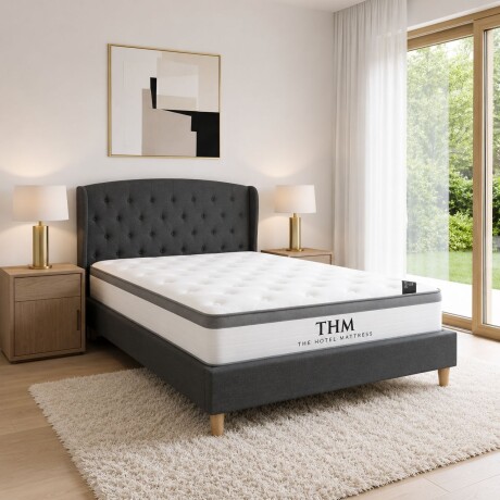 Sommier 2 plazas HAMPTONS Hybrid Rhodium con respaldo Sommier 2 plazas HAMPTONS Hybrid Rhodium con respaldo
