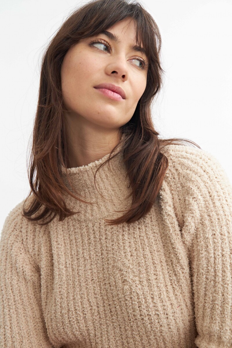 Sweater manga ranglán BEIGE