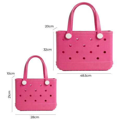 Set X2 Bolsos Carteras Compras Playera Goma +20 Pines Rosa