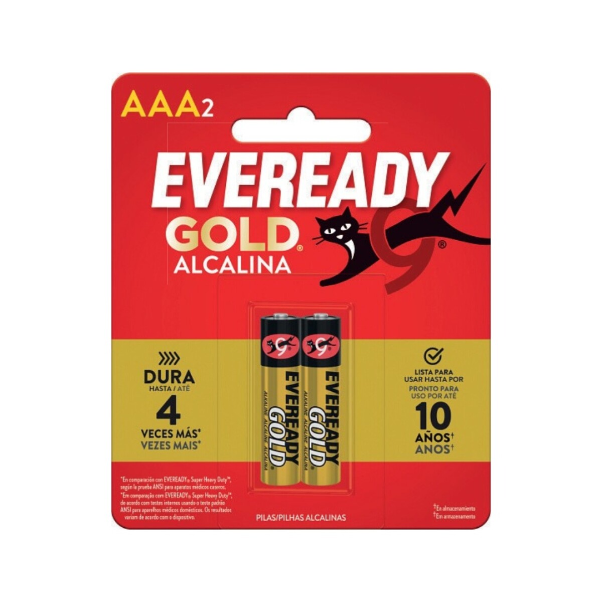 PILA ALCALINA EVEREADY GOLD AAA BLISTER X 2 UNIDADES 