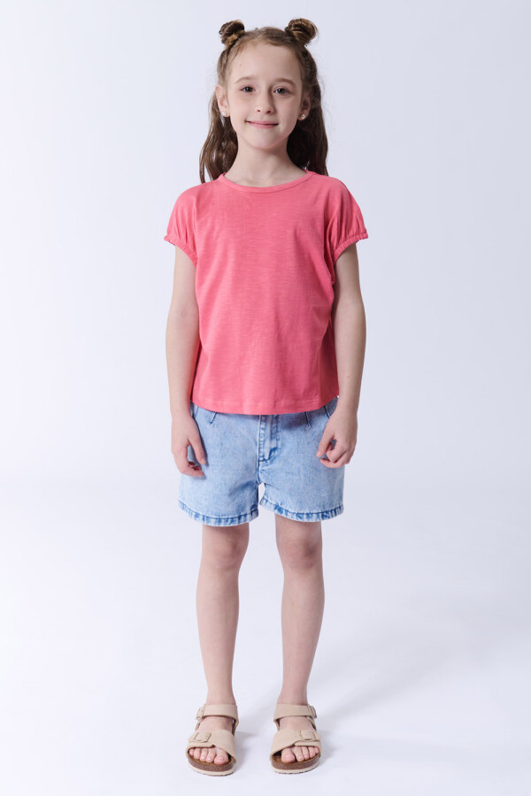 Remera crop Coral
