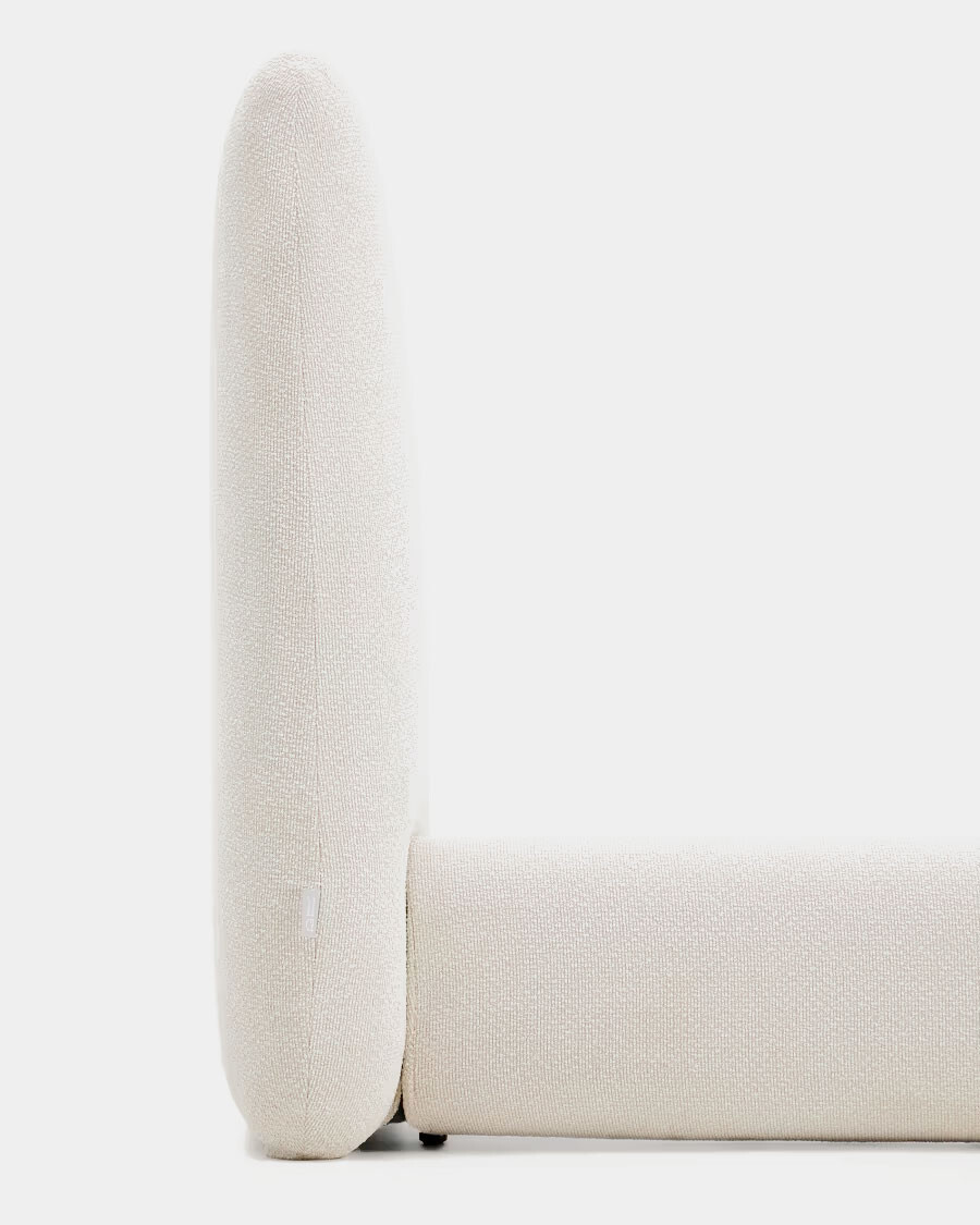 Cama desenfundable Martina de chenilla crudo para colchón de 160 x 200 cm Cama desenfundable Martina de chenilla crudo para colchón de 160 x 200 cm