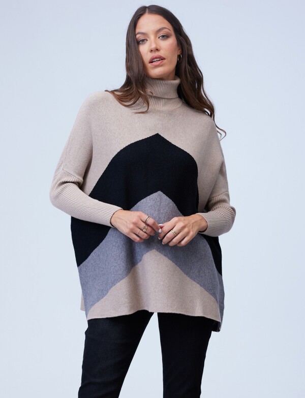 Polera Oversize MULTI/BEIGE