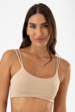 Top microfibra copa removible sacks Marron