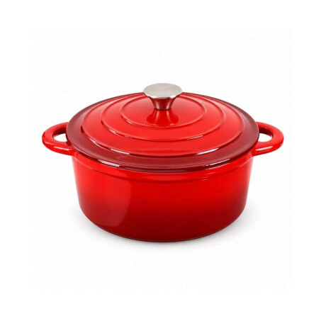 Olla De Hierro Fundido Fire King 26 Cm Roja