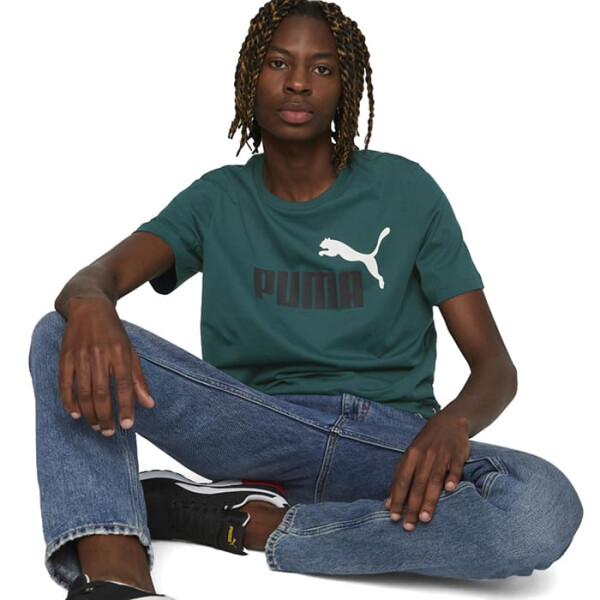 Remera Puma Col Logo de Hombre - 586759 45 Verde