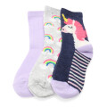Medias de Niña MINI Miss Carol Media Rainbow pack X3 Gris / Lila / Azul