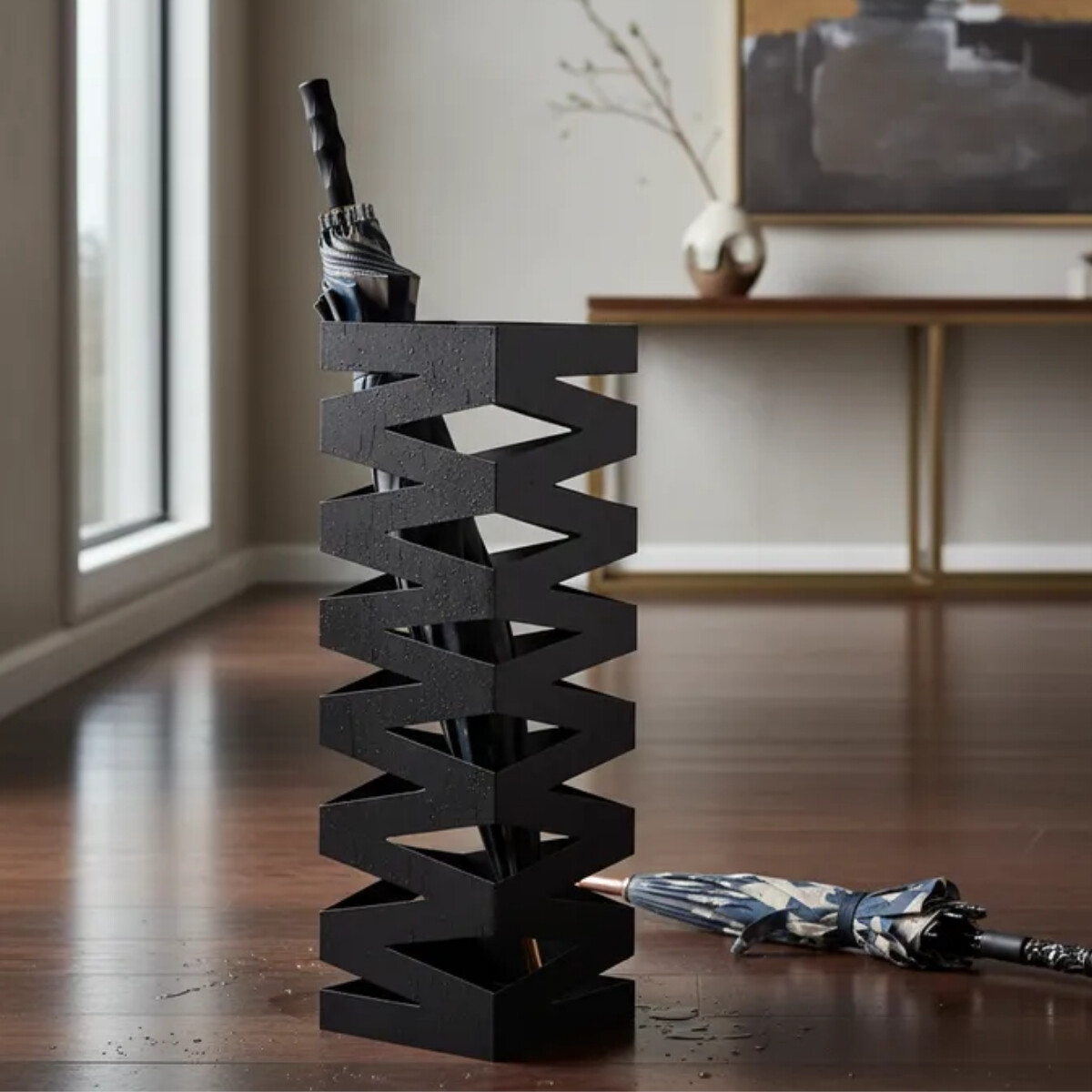 Soporte de paraguas de metal - NEGRO 