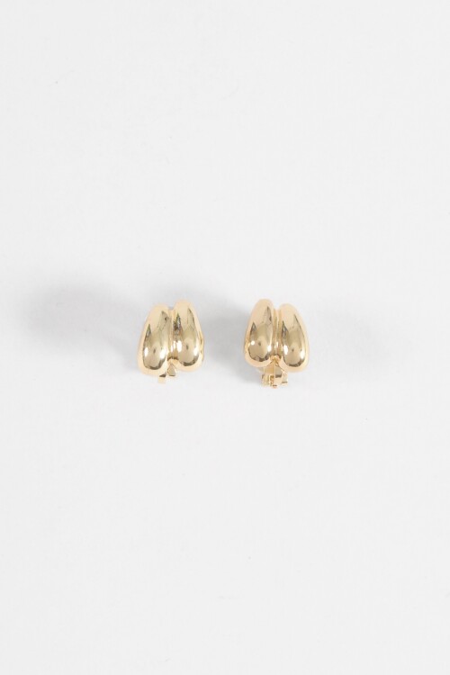 Caravanas clip doble gota dorado