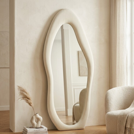Espejo de pie Irregular con borde velvet - 60x160cm Beige