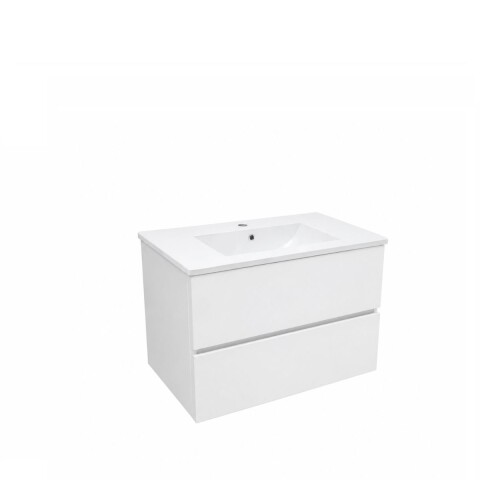 Mueble de baño suspendido Blanco 60 cm con bacha de loza Mueble De Baño Suspendido Blanco 60 Cm Con Bacha De Loza