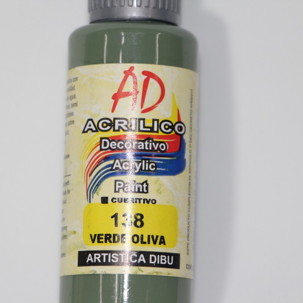 PINTURA ACRILICA ARTISTICA DIBU 60 ML. DIFERENTES COLORES COLOR VERDE OLIVA 138