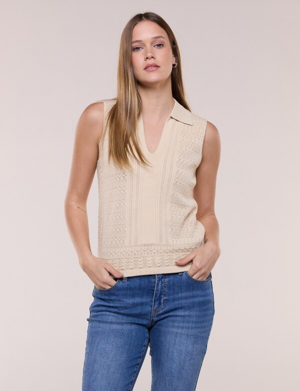 Musculosa Tejida BEIGE