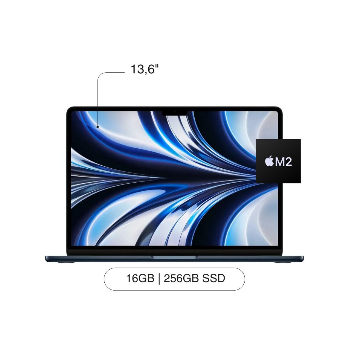 APPLE Macbook Air MC7X4LL/A 13.6' 256GB SSD / 16GB M2 Chip - Midnight 