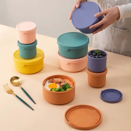 Contenedor Recipiente de Alimentos 250Ml c/ Tapa en Silicona Amarillo