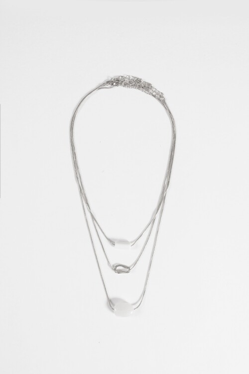 Collar triple plateado