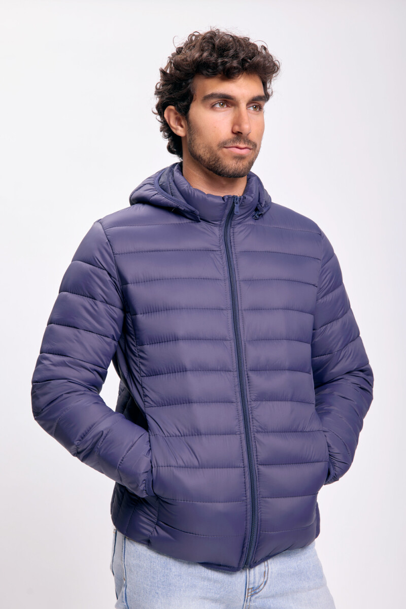 Campera capitoneada básica Azul