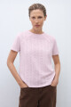 Remera frente broderie rosa