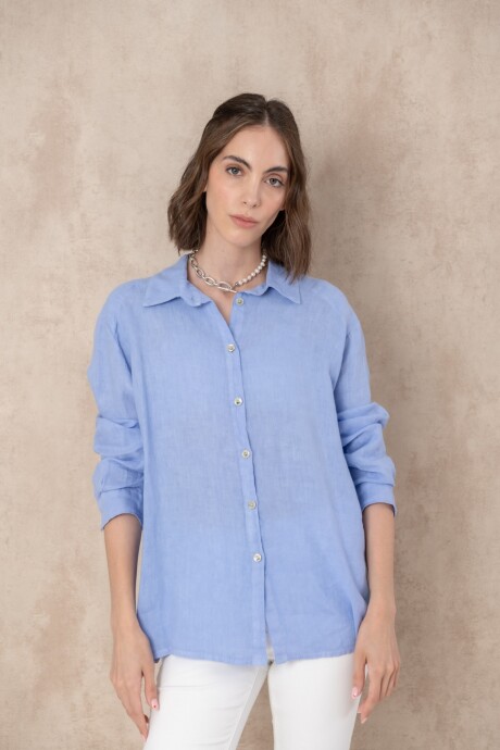 Camisa lino Miya Blue