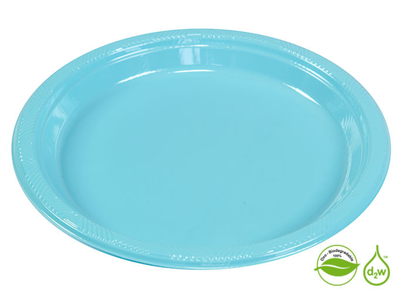 Plato Biodegradable 17cm x10Un - Celeste 