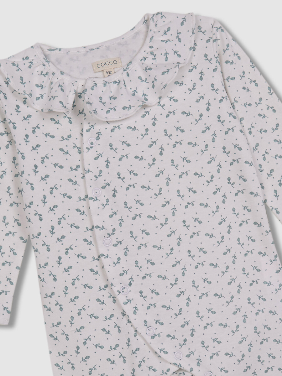 Pijama Estampado Florecitas Verde