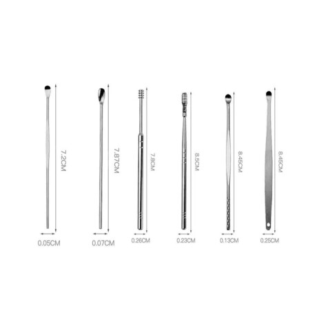 SET DE 6 PIEZAS LIMPIEZA DE CERA PARA OÍDOS\n 11.5*3CM 001