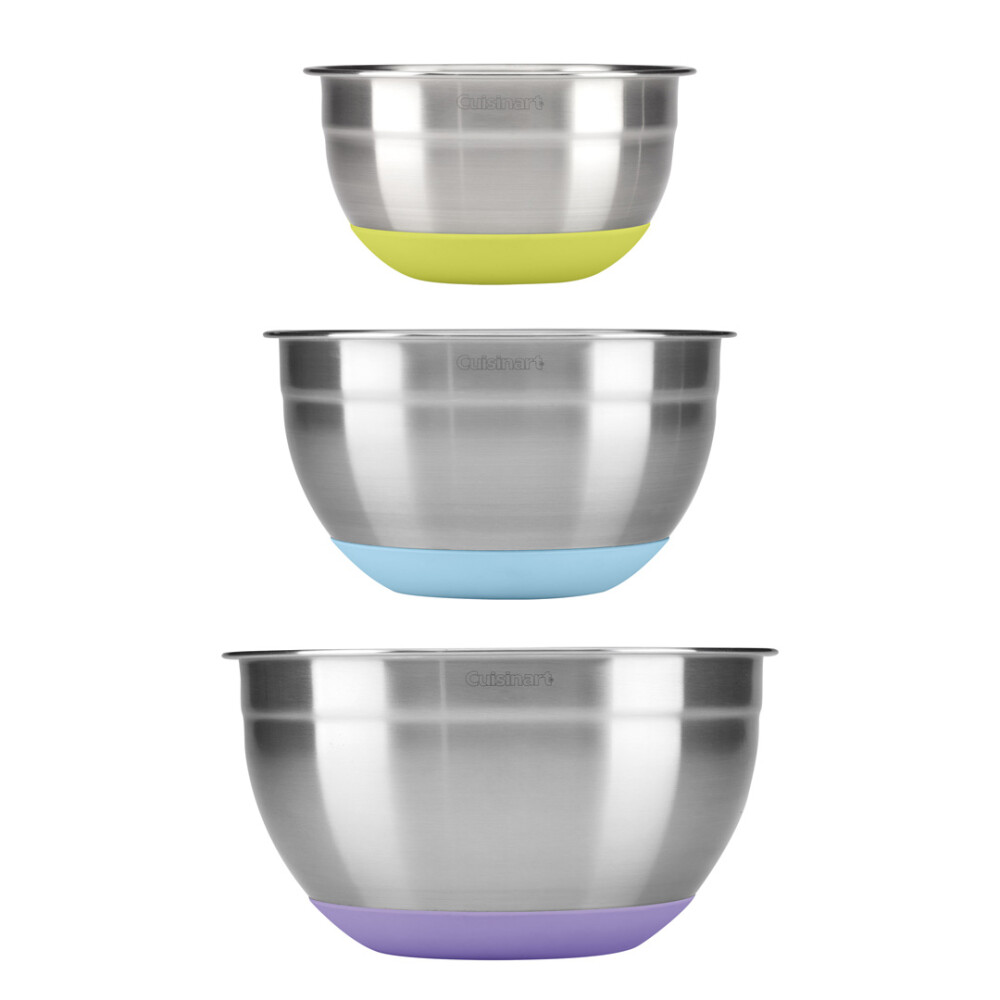 Cuisinart® JUEGO DE 3 TAZONES MEZCLADORES DE ACERO INOXIDABLE CON BASE DE SILICONA N/A