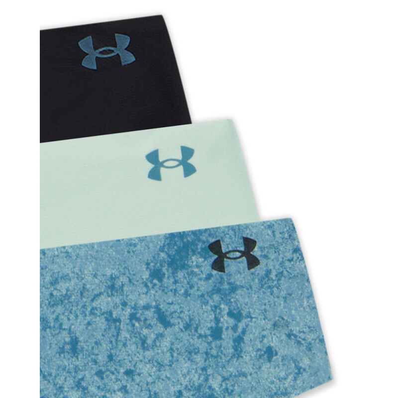 UA PURE STRETCH NO SHOW THONG-NOVELTY (3 PACK)-BLU BLK-001