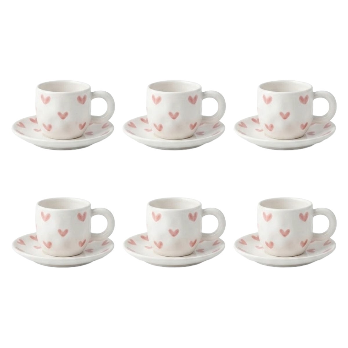 SET TAZA C/PLATITO DIS CORAZON 12PZAS 