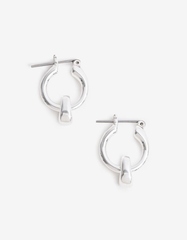Aros Argollas Metal Argollas De Metal Bañado En Plata - Plateado