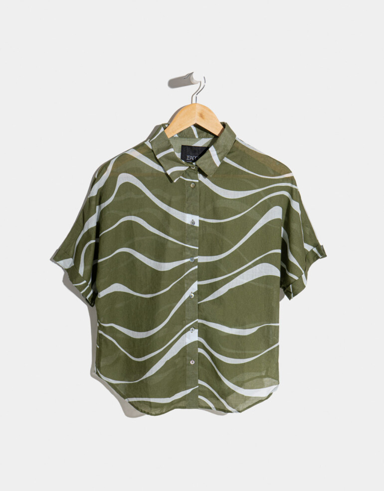 Tops Playa Camisa Con Estampa - Combinacion Multicolor