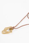 Collar acero con cordón dije irregular dorado
